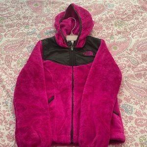 Youth Pink and Black  NorthFace zip up hoodie